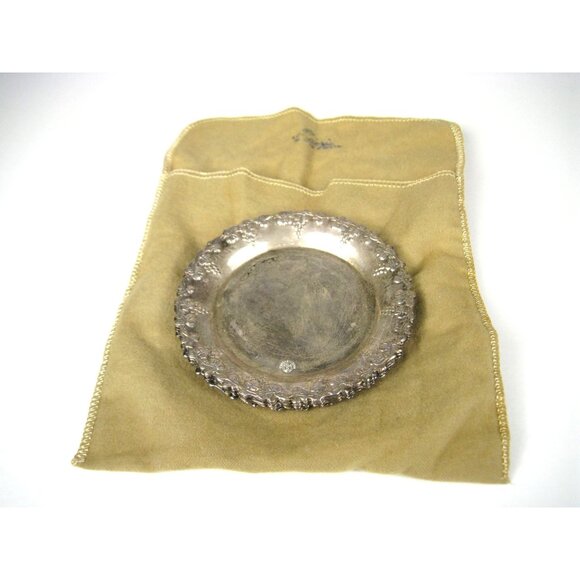 S Metall Set Of 6 Vintage Silver Plated Coasters Grape Sweden Vintage - Picture 3 of 10